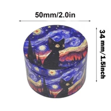 50毫米金属烟草研磨器 - 四层手动研磨器，星空图案，耐用金属结构，便携式旅行及家用吸烟配件及研磨器 - 吸烟者的独特礼物，艺术设计 | 流线型盖子设计，大容量研磨器 - 查看 5