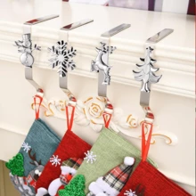 3/6pcs Random Style Christmas Stocking Hooks Metal Fireplace Decor, Christmas Stocking Hooks Christmas Stocking Hooks Christmas Stocking Hooks Christmas Stocking Hooks Fireplace Stocking Rack Decor (Silver Gold) - Random Styles - View 7