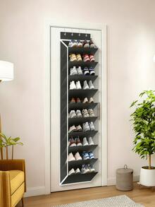 Over‑The‑Door Shoe Organizer, Breathable Mesh Hanging Shoe Rack, Tool‑Free Hook Installation, Holds 30 Pairs, Slim 5cm Space‑Saving Large Capacity, For Entryway Bedroom Small Apartments, Home Shoe Storage Keep Footwear Tidy - Multicolor - View 7
