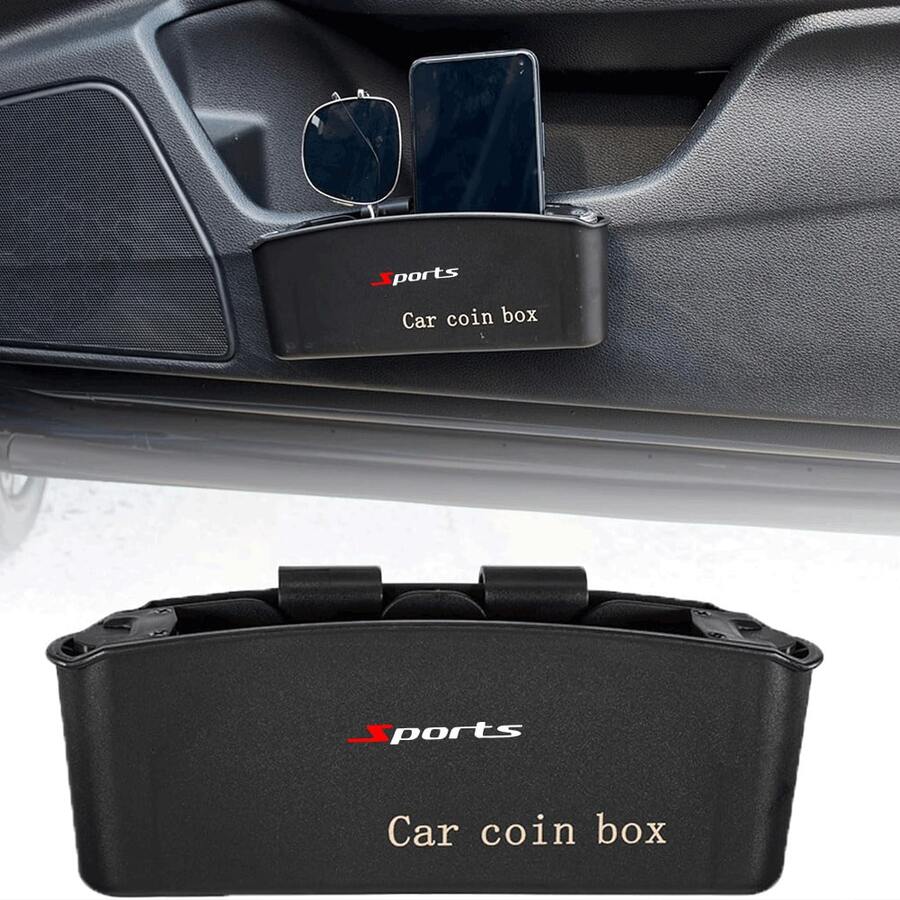 1pc Car Storage Box, Trunk Door Mounted Organizer, Coin & Card Holder, Car Door Storage Rack - Suitable For Most Car Models - A - View 1