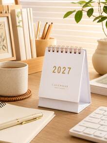 2027 Desk Calendar, Monthly Desktop Planner With Base, Easy Page Flipping, Compact Calendar, Suitable For Scheduling, Note Taking And Important Dates, Cute Office Desk Accessory, Study Stationery, School Supplies, Aesthetic New Year Gift - Multicolor - View 9