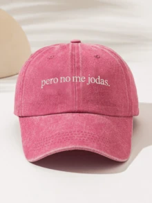 1pc Fashionable Minimalist Washed Baseball Cap, High-Value All-Season Decorative Style, Essential Fashion Item For Men And Women, "Pero No Me Jodas" Print Pattern, Gift For Family And Friends - Washed Cap - View 14
