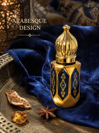 Gold Dome Bottle Arabic Fragrance Oil, Men's Fougere Scent Essential Oil, Concentrated Fragrance Liquid, Portable Travel Size, Holiday Gathering Atmosphere, Ramadan, Eid Al-Fitr, Office Indoor Fragrance, Long-Lasting Oriental Woody Scent