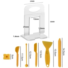 500/2000/4000/8000X Tile Leveling Spacer System Tool Clips Wedges Flooring Lippage Plier - 500pcs Spacers+6pcs Yellow Sewing Tools - View 4