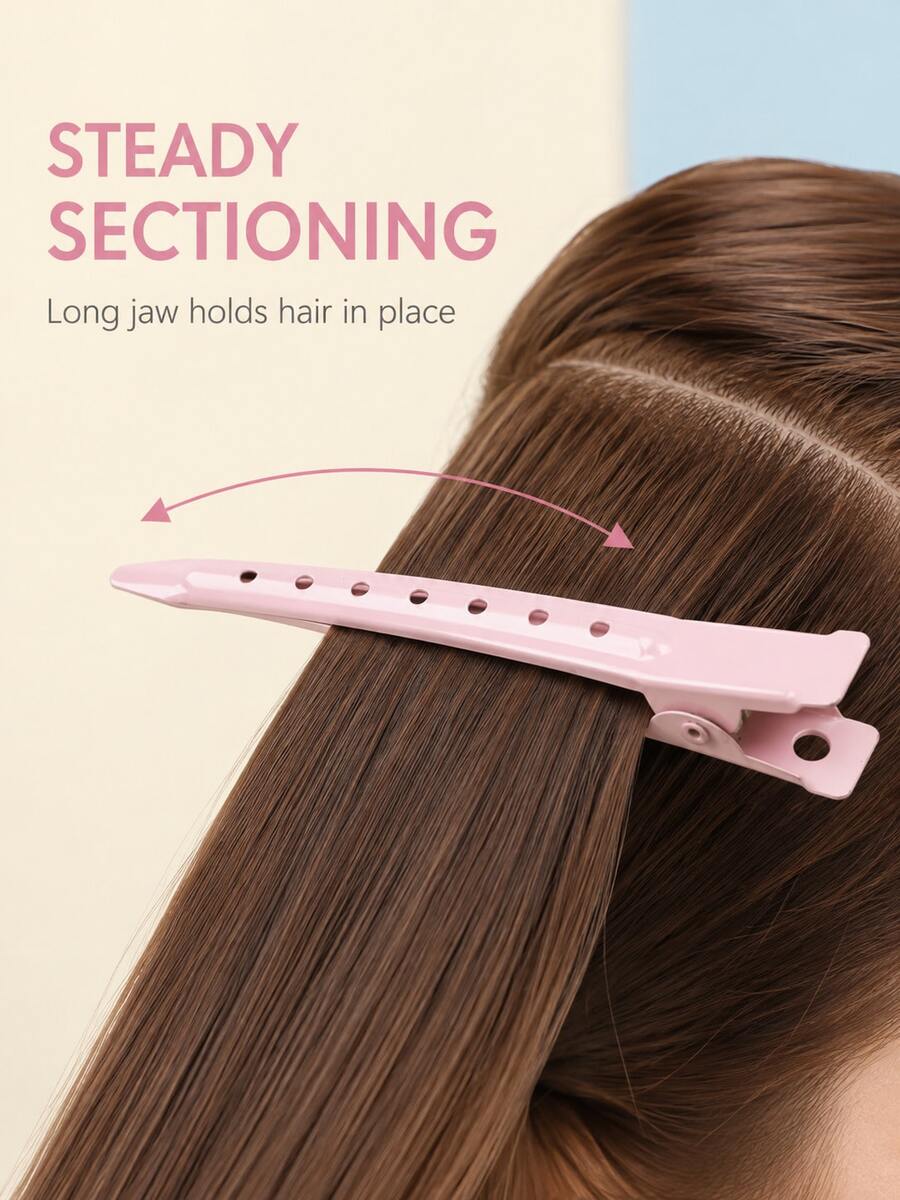 1pc/12pcs Mixed Crocodile Hair Clips, Sturdy Metal Hair Claws, Practical Styling Tool For Long Curly Thick Hair, Women's Daily Hair Accessories - Multicolor - View 1