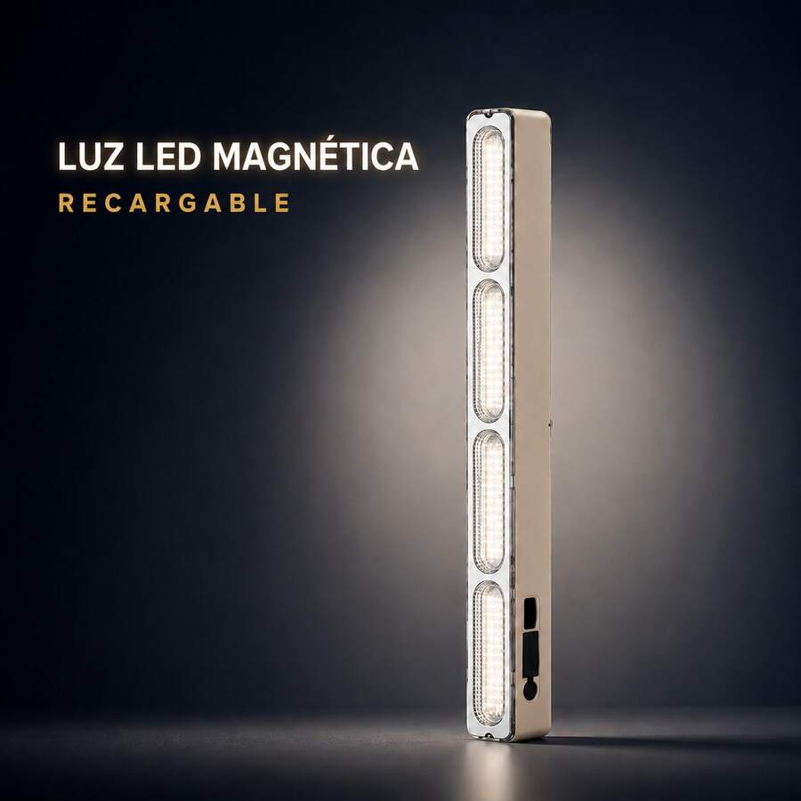 Lámpara LED recargable 6 modos de luz, linterna y alerta, 4 formas de fijación, para camping y emergencias - Albaricoque - Ver 1