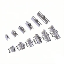 20pcs Stainless Steel Crimp End Bead Buckle Tip Clasp Cord Flat Cover Clasps Diy Necklace Bracelet Connectors For Jewelry Making - Steel - View 4