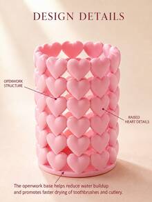 Multifunctional Storage Organizer Box - Heart-Shaped Hollow Design Cutlery Holder, Desktop Storage Rack (Suitable For Storing Cutlery, Straws, Tea Bags, Pens, Remote Controls); Compact And Space-Saving, Suitable For Kitchen, Office, Living Room - Multicolor - View 9