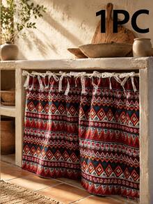 Country Style Oven Curtain With Ruched Edges And Tie Design, Farmhouse Oven Cover, Suitable For Protecting And Decorating Ovens, Dishwashers And Washing Machines, Home Kitchen Style Cabinet Cover - Multicolor - View 14