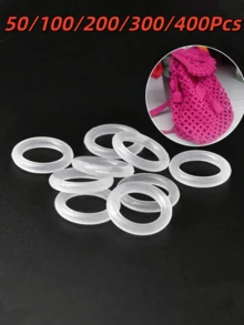 50/100/200/300/400Pcs Crochet Rings, Bag Shaping Rings, O-Rings, 2cm Plastic Round Rings, Suitable For Round Shaping, Backpack Decoration, And Pet Teething Ring Accessories - A - View 2