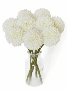 8/16pcs Artificial Chrysanthemum, Dandelion, Hydrangea Flower Bouquet, Suitable As Gift For Friends, Brides, Used For Wedding Decoration, Home, Office, Cafe, Party - White - View 7