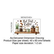 But First, Coffee Kitchen Wall Sticker, Vintage Coffee Grinder, Coffee Beans, Mugs, Rosemary & Cinnamon Wall Decal, Removable Self-Adhesive Rustic Coffee Bar Wall Art For Kitchen, Dining Room, Cafe & Home Decor - HG33 - View 5