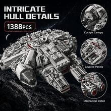 1388pcs Space Cargo Spaceship Building Block Model, Detailed Sci-Fi Starship Assembly Set, Adult Collectible Brick Display Model, Desktop And Bookshelf Decoration - Space Building Blocks - View 3