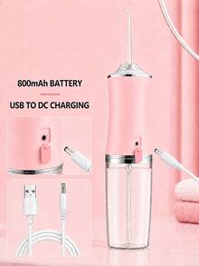 Alat Pembersih Gigi Portabel Isi Ulang untuk Penggunaan di Rumah, Tangki Air Transparan 230ml, Baterai 800mAh, Mode Lembut/Normal/Pulsa, 4 Nozel yang Dapat Diganti, Desain Tahan Air IPX7 - MultiWarna - View 10