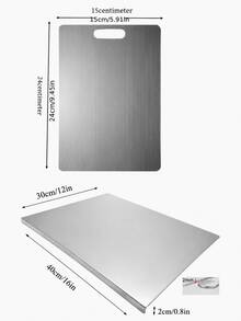 Talenan Stainless Steel, Talenan Daging, Talenan Penggiling, Peralatan Dapur, Alat Persiapan Makanan, Permukaan Pemotong Modern, Peralatan Dapur Modis, Bahan Anti Karat, Mudah Dibersihkan, Alas Pemotong Multifungsi, Meja Dapur - View 5