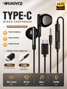 YUAOVCQ Wired In-Ear Sleep Earbuds, Dual Noise-Proof, Dual Physical Isolation, 3.5mm Or Type-C Interface, Suitable For Sports And Sleep Wear, Compatible With Smartphones, High-Definition Microphone, Suitable For Calls, Computers And Game Consoles - View 3