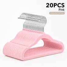 10/20pcs Multi-Color Flocked Hangers With Hooks, Non-Slip Flocked Space-Saving Stackable Hangers, Suitable For Shirts, Dresses, Pants And Coats, Durable Non-Shedding Thin Wardrobe Storage Hanging Rack Set, Suitable For Closet, Bedroom, Dorm, Apartment And Home - Multicolor - View 8