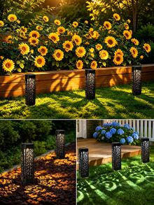 4/8pcs Solar Powered Ground Lights, Waterproof Outdoor LED Landscape Lights, Auto On/Off Solar Garden Lights, Suitable For Yard, Lawn, Pathway Decorative Solar Lighting, Halloween, Christmas, Party And Holiday Decoration - Warm Light - View 5