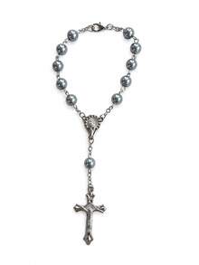 Cross Prayer Beads Car Hanging Ornament, Car Interior Decoration, Car Accessories, Holiday Birthday Gift, Fashion Innovative Car Backpack Pendant, Due To Lighting Issues During Shooting, There May Be Slight Color Difference - Multicolor - View 10
