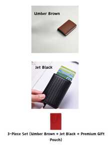 Fashionable Business Men's Wallet Card Holder, Aluminum Alloy Automatic Pop-Up Card RFID Anti-Demagnetization PU Leather Card Case, 6 Colors Available, Daily Commute, Birthday Christmas Halloween Thanksgiving Gift, Practical Premium Portable. - A - View 10