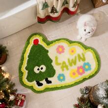 1pc, Washable Asymmetrical Christmas Decorative Carpet, Polyester Fiber Non-Slip Bottom, 7mm Thickness, Exquisite Edge Craftsmanship, Especially Suitable For Pet-Owning Households, Applicable To Indoor And Outdoor, Living Room, Bedroom, Entrance, Dining Room, Kitchen, Balcony And Other Living Scenes, All-Season Style, Carpet, Rug, Carpet Living Room, Kitchen Mat, Carpet For Bedroom, Bathroom Mat, Rug Bedroom, Room Decor, Rugs For Living Room, Kitchen Rug, - Multicolor - View 3