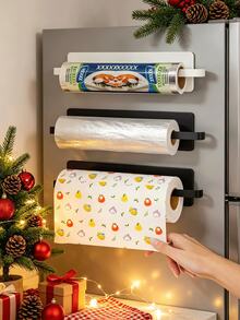 Wall-Mounted, Self-Adhesive Paper Towel Holder (Suitable For Under-Cabinet Installation) Featuring An Integrated Cling Film Cutter And Storage Shelf; Stylish, Durable, And Space-Saving-Ideal For RVs, Kitchens, Bathrooms, And Home Use. - Multicolor - View 8