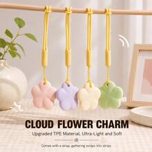 2pcs Flower & Shell Shaped Erasers, Cute Ultra-Light Portable Anti-Loss Design With Lanyard, Precise Smooth Erasing, Wear-Resistant, No Dust, Suitable For Study, Office, Planner And Daily Use - Multi-color - View 1