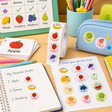 500pcs/Roll Stiker Kartun Buah Gaya INS, Bulat 1 Inci, 12 Pola, Stiker Kantor, Perlengkapan Sekolah, Stiker Kecil Dekorasi Mainan, Stiker Gulungan Hadiah Sekolah, Stiker Label Perekat PVC - MultiWarna - View 4