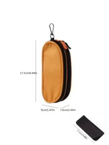 Double Layer Glasses Storage Bag, Soft Material With Zipper And Hook, Unisex Portable Double Zipper Glasses Storage Pouch, Suitable For Storing Glasses - Multicolor - View 11