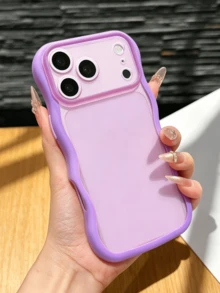 Skin-Friendly Translucent Matte Phone Case With Wave Edge Compatible With Iphone 18 Promax 17 Pro 16 15 14 13 12 11 Candy Color Soft Shockproof Cover - Pink - View 11