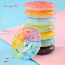 1/2pcs Practical 7-Day Pill Box, Dust-Proof & Moisture-Proof, Portable Plastic Storage Box, Easy To Clean, Compact Pill Organizer, Ideal Gift For Elderly, Travelers And Caregivers, Daily Medication Management - Multicolor - View 16
