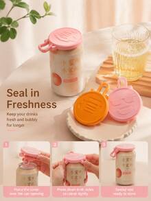 1Pc Silicone Can Dust Cover, Reusable Beverage Can Lid Dust Proof Bottle Mouth Cover, Leak Proof Can Topper For Soda Beer Cola, Fresh Keeping Can Cap Protector, Kitchen Bar Picnic Accessory, Easy Clean, Fits Standard Cans, Housewarming Gift - View 2