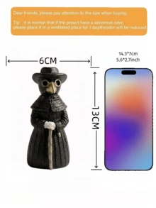1pc Steampunk Plague Doctor Incense Burner, Black & Gold Color Scheme, Living Room Bedroom Office Bookshelf Countertop Desktop Decoration Ornament, Creative Gift, Relaxing Atmosphere, Dark Academia Gothic Style - 1PC2 - View 6