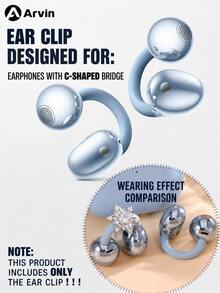 Arvin Klip Dekoratif Aksesori Earphone Bluetooth Kompatibel dengan FreeClip 2, Shokz OpenDots-ONE, TOZO Open-EarRing, Slim C-Bridge OWS (Earphone Tidak Termasuk, Hanya Klip Dekoratif) - View 10
