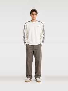 Adidas Originals SS26 Cali Men's Solid Color Crew Neck Long Sleeve T-Shirt - White - View 6