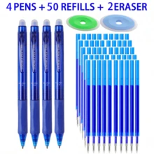 0.5mm Retractable Erasable Gel Pen Set, 2/3/4 Pens With 10/20/50 Blue Ink Refills + 1/2 Erasers, Refillable Smooth Writing Pens For Students, School, Office, Notes, Homework & Daily Writing - Multicolor - View 2
