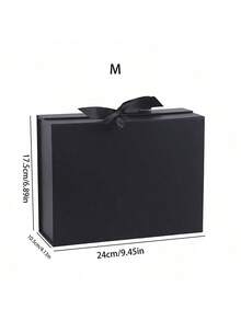 1pc Ribbon Gift Packaging Box, Folding Gift Box With Bow Tie, Craft Gift Box For Cosmetic, Birthday, Holiday Gift Valentine Day - White - View 10