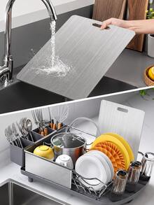 3pcs Stainless Steel Cutting Board Designed With A Handy Hanging Hole To Save Kitchen Storage Space, Various Practical Sizes Optional To Meet Different Cooking Demands, For Processing Meat, Vegetables, Fruits, Bread And Other Food Materials - Multicolor - View 12