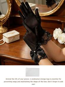 Fashion Polka Dot Mesh Bow Lace Gloves - Multiple Colors Available, Lightweight And Breathable, Suitable For Wedding, Evening Party, Photography, Lolita Outfit, Christmas, Valentine's Day, Engagement, Exquisite Vintage Atmosphere Accessory. - Multicolor - View 18