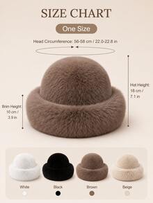 Autumn/Winter New Thickened Plush Hat, Warm Winter Faux Mink Fur Style, Solid Color Versatile, Windproof & Cold-Resistant Ear Protection, Luxurious Fluffy Touch, Comfortable & Skin-Friendly, Suitable For Fashionable Elegant Sophisticated Women - Multicolor - View 10