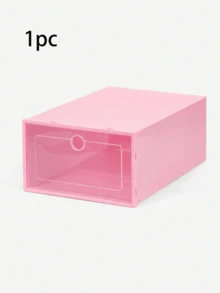 1pc Transparent Colorful Plastic Shoe Box, Flip Lid Drawer Style Dust-Proof & Moisture-Proof Shoe Storage Box, Stackable Small Shoe Box, Suitable For Closet & Entryway Storage - View 10