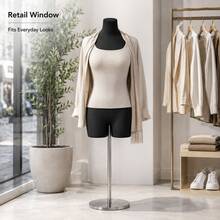 Torso Display Form For Clothes, Store Styling, Photoshoot And Window Decor - 80cm Women's (with Stand) - View 4