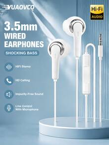 YUAOVCQ Wired In-Ear Headphones, Large Dynamic Driver Unit HiFi Sound Quality, High-Definition Call Microphone, 3.5mm Or Type-C Interface, Comfortable Fit, 1.2m Wired Earphones, Suitable For Smartphones, Computers, Game Consoles - View 4