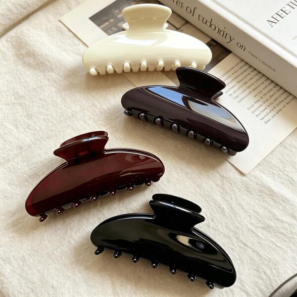 3/1pc Women Hair Claw Clips,Minimalist Solid Color Plastic Clamps,Elegant Black White Brown Hair Accessories, Aesthetic, Room Decor, Bedroom Decor, Home Decor, Bedroom, Home, Garden, Wedding, Wedding Decor, Autumn Decor, Holiday Essentials, Travel, Travel Essentials, Back To School, School, Gift, Halloween, Halloween Gift, Halloween Decor, Christmas, Christmas Gift, Christmas Decor, Christmas Decorations, Party, Party Decor, Birthday, Birthday Decor