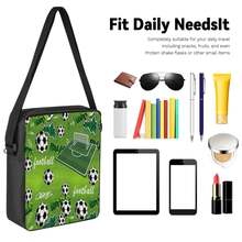 Soccer Field Graffiti Element 2D Print 3 Pieces Backpack Set, Large Capacity Backpack With Crossbody Bag And Pencil Case, Side Elastic Mesh Pocket For Water Bottle Storage, Wide Breathable Adjustable Shoulder Straps, Durable Water-Resistant Fabric, Fresh Sporty Style For Daily Commute, Travel And Casual Storage - Printed Bag - View 4