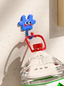 1pc Dopamine Cartoon Puzzle Adhesive Hook, No-Drill Wall Hook For Entry Door, Kitchen, Bathroom, Key Holder - Multicolor - View 7