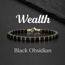 Black Beaded Wealth Bracelet, Versatile Minimalist Wrist Accessory, Ideal Gift Choice - Black - View 1