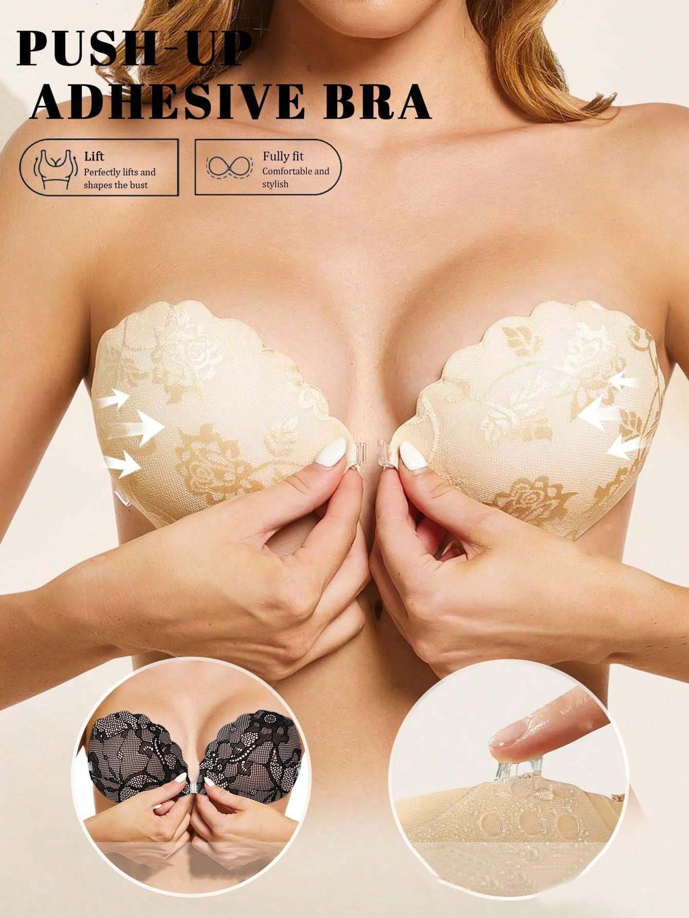 1 buah Bra Transparan Perekat Tanpa Tali Berbahan Renda, (Termasuk 20 buah Penutup Puting Bermotif Bunga) Bra Renda Transparan yang Dapat Diatur, Pola Renda Acak, Bra Perekat dengan Cakupan Luas untuk Wanita, Cocok untuk Gaun Malam Bahu Terbuka dan Gaun Pengantin Tanpa Punggung. - Beraneka warna - View 1