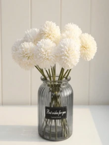 8/16pcs Artificial Chrysanthemum, Dandelion, Hydrangea Flower Bouquet, Suitable As Gift For Friends, Brides, Used For Wedding Decoration, Home, Office, Cafe, Party - White - View 3