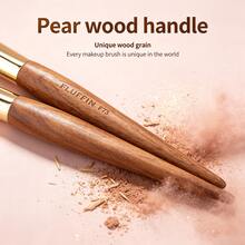 FLUFFIN 1pc F73 Precision Blusher Brush Powder & Cream Blush Makeup Tool High Quality Rosewood Handle Copper Tube Face Blending Brush - Brown - View 5